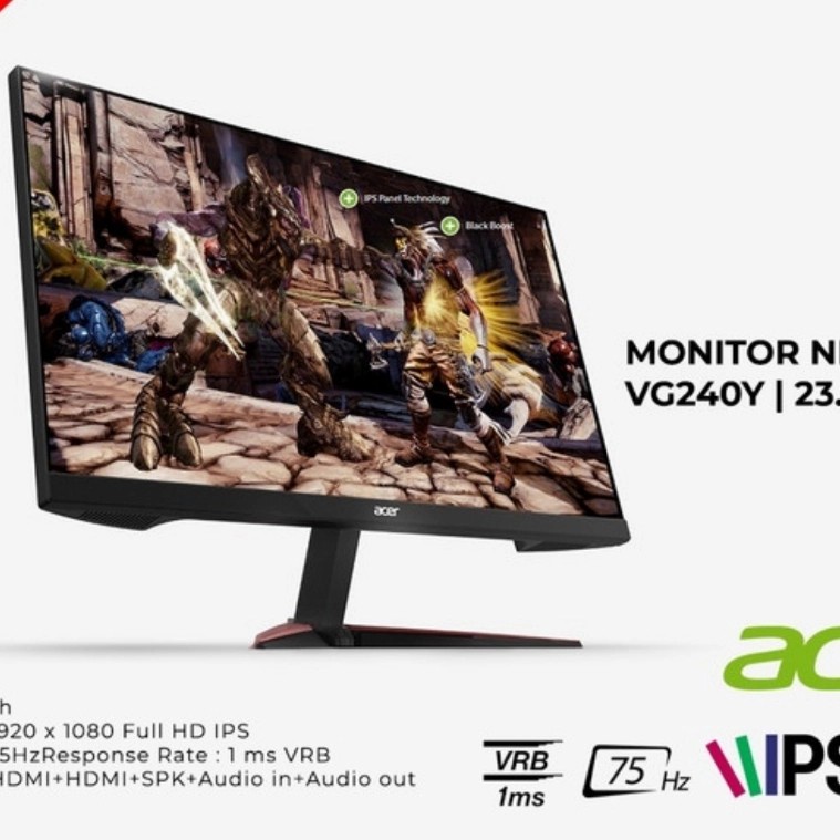Monitor ACER NITRO VG240Y 23.8 inch 75Hz 1Ms / ACER Nitro VG240Y