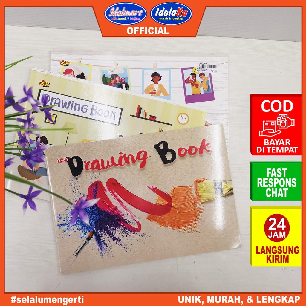 IDOLMART Buku Gambar Kiky Tanggung Motif Lucu &amp; Keren / pcs Surabaya