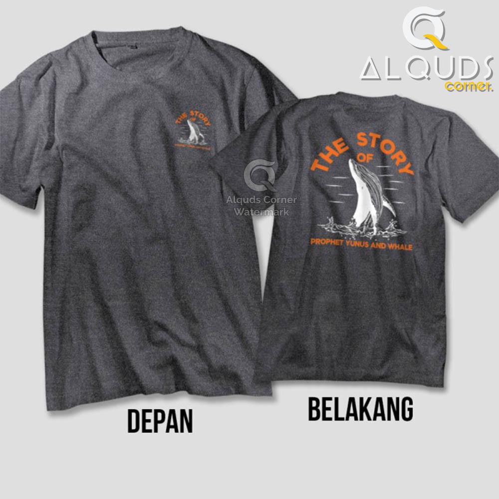 Kaos Dakwah Islami STORY OF PROPHET YUNUS N WHALE / Baju Distro Santri Muslim Kisah Nabi / 5611-5