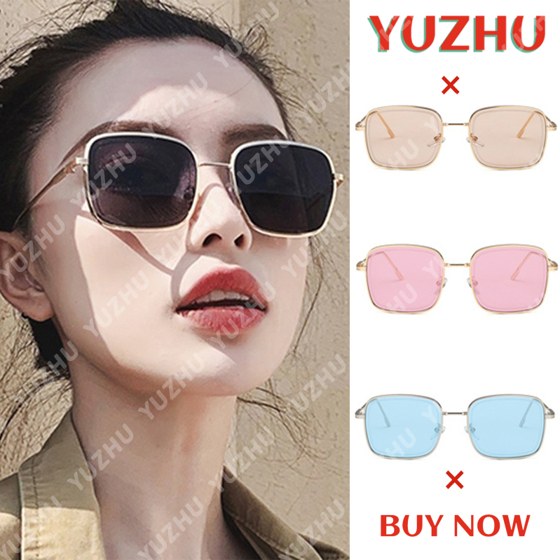 【YUZHU】New Fashion Metal Frame Ocean Lens Kacamata hitam untuk Wanita