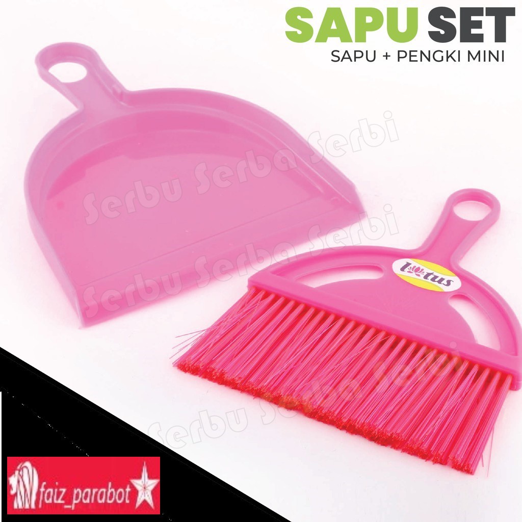 MURAH - LOTUS Sapu Warna Warni / Sapu Kecil Pengki Serbaguna / Mini Broom Dust Pan / Sapu