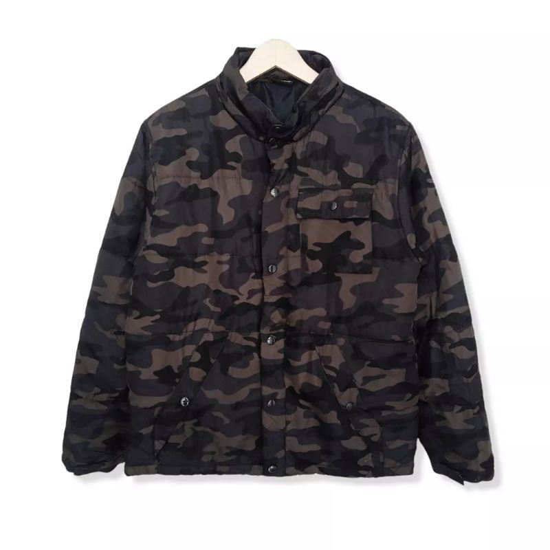 Jaket tebal camo army puffer down jacket original second brand preloved