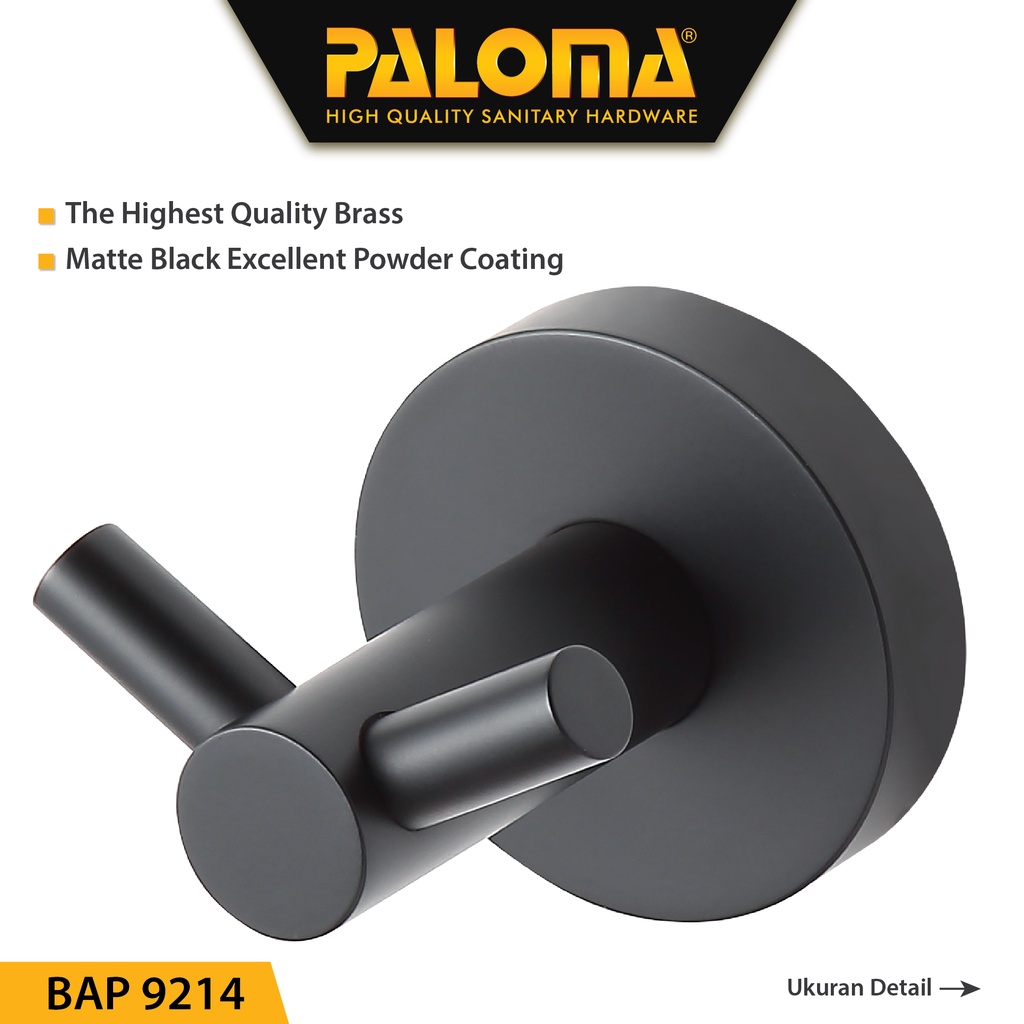 PALOMA BAP 9214 Kapstok Gantungan Baju Handuk Rak Hanger Mandi 2 Kait