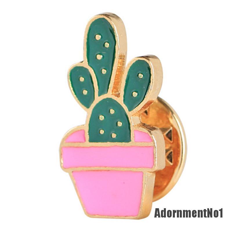 (Adornmentno1) 6pcs / set Bros Pin Enamel Bentuk Kaktus Untuk Wanita