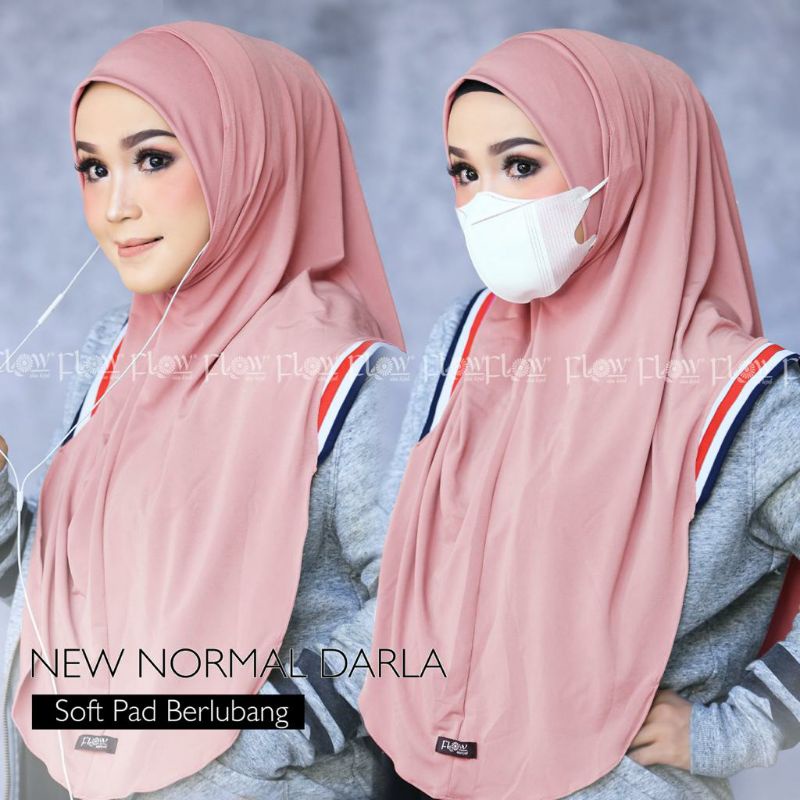 Hijab Jilbab Jersey  Sporty Softpad Soft pad Darla original Flow Idea
