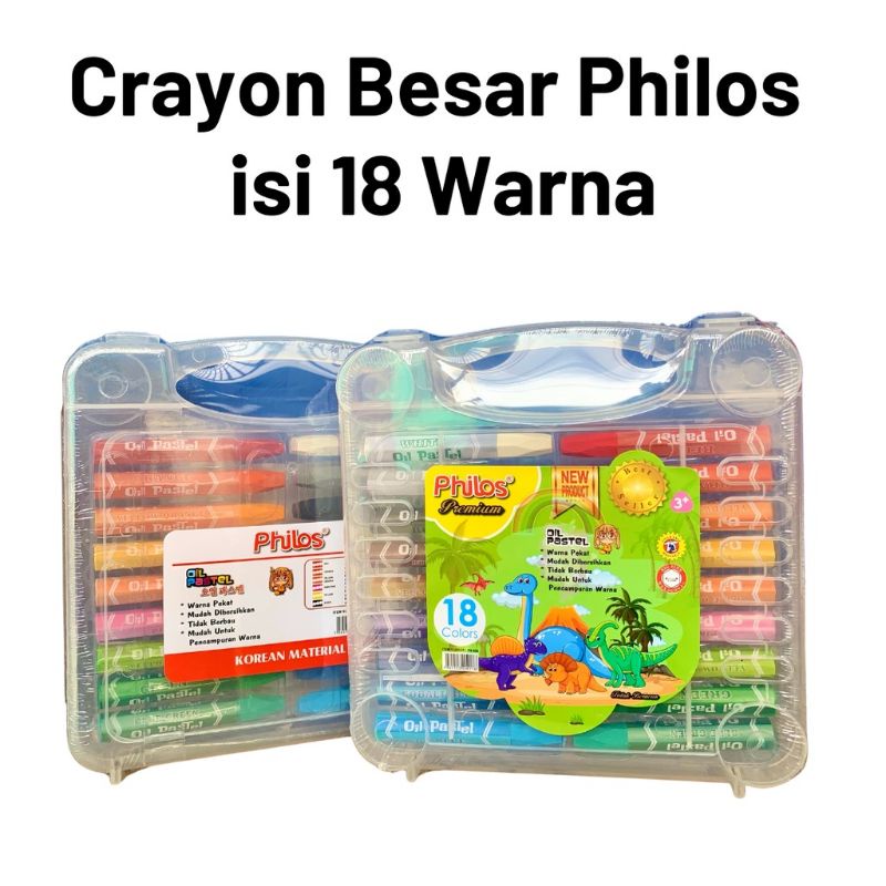 Medan Termurah Crayon box Set Crayon karakter 18 warna Crayon besar Philos