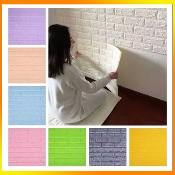 MS - Walpaper 3D Modern Foam Batu Bata 70 x77 wall sticker