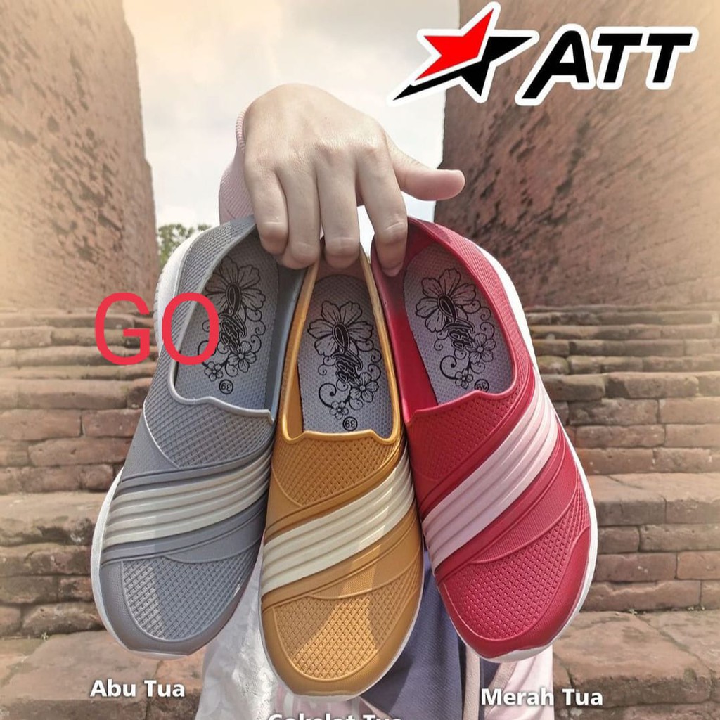 gof ATT SWL 480 &amp; SWP 480 Sepatu Karet Wanita Santai Slip On Anti Air Lentur Nyaman Kuat Ringan