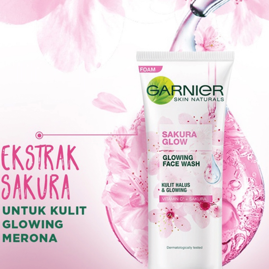 ENZ ®  Garnier Facial Foam 50 100 ML /  Garnier Glow Sakura / Garnier Face Wash / Garnier Sakura White 2003