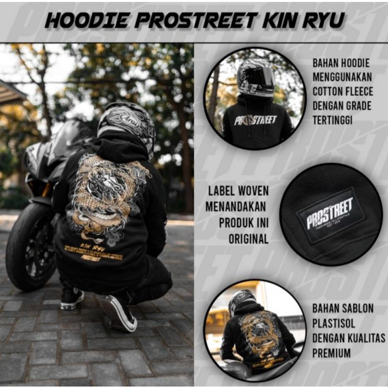 HOODIE | PROSTREET | KIN RYU | ORIGINAL | BLACK |
