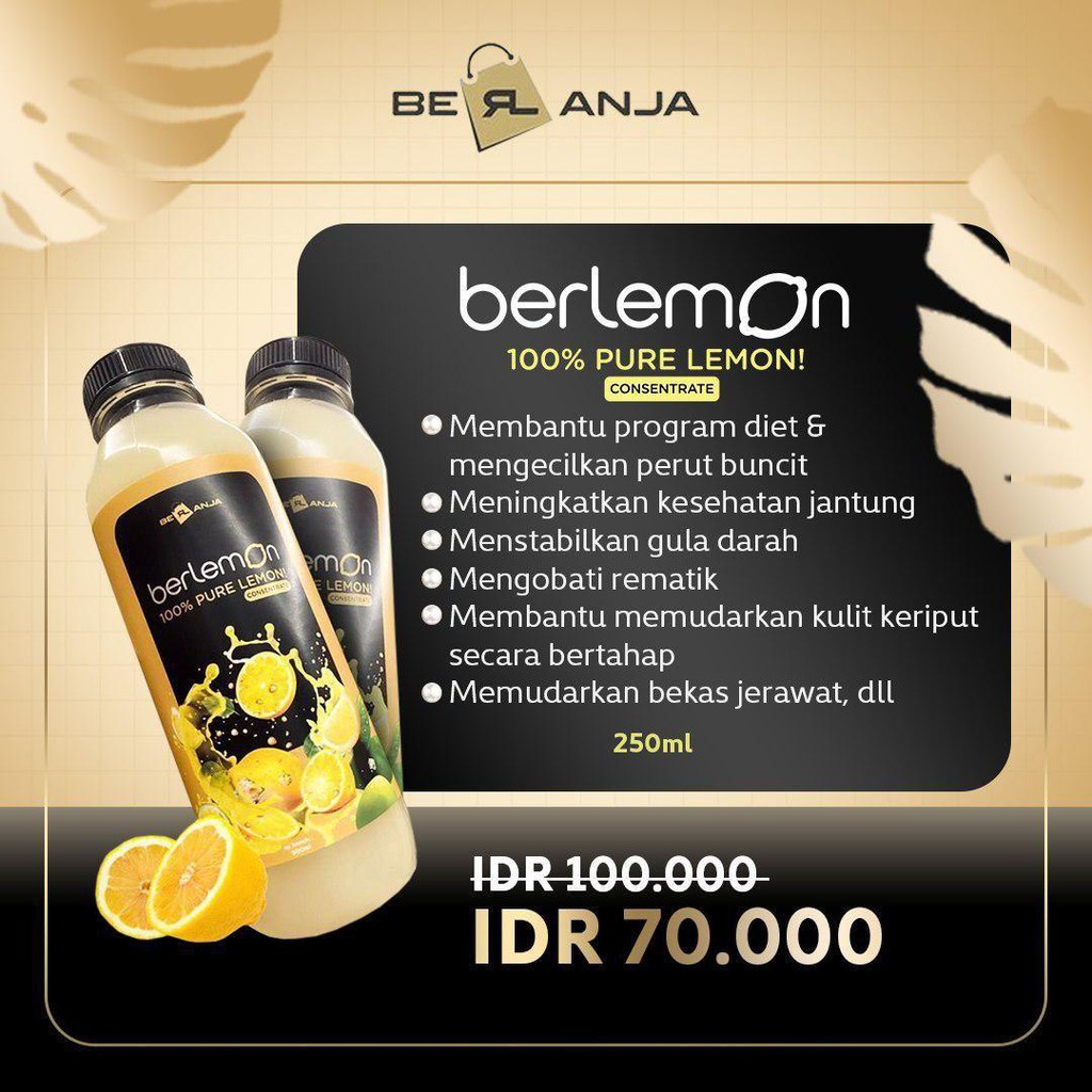 

BERLEMON 100% PURE LEMON CONSENTRATE | 250 & 500 ML | Sari Buah Murni | BERLANJA | BERL | B ERL