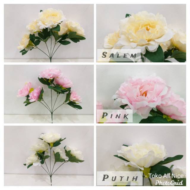 Peony artificial - bunga peony - peony palsu - bunga peony artificial - bunga artificial