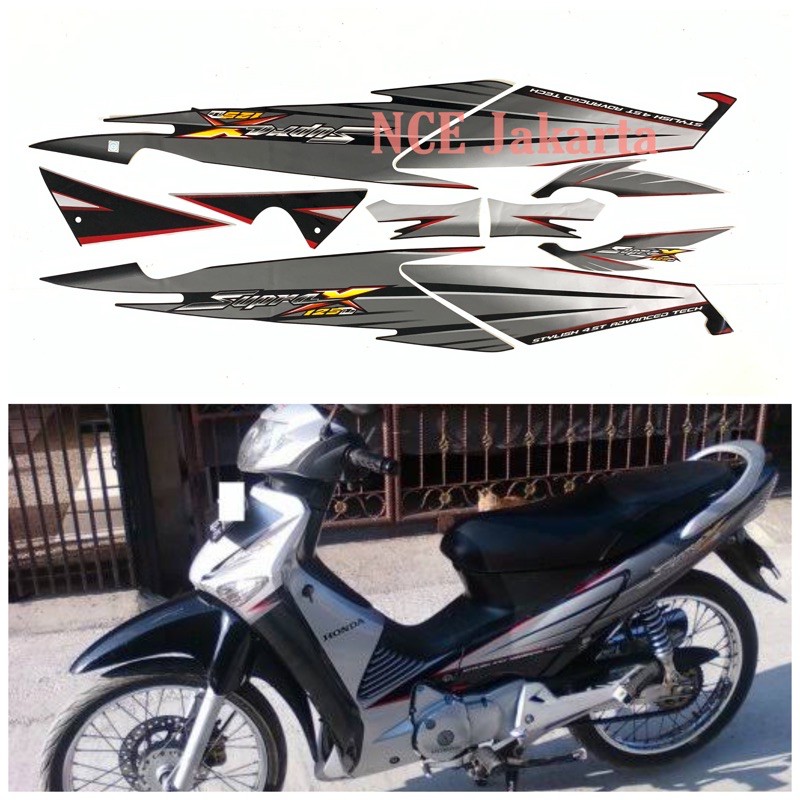 STIKER STRIPING SUPRA X 125D TAHUN 2006 SILVER