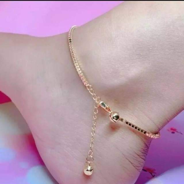Gelang kaki lapis emas 24k titanium