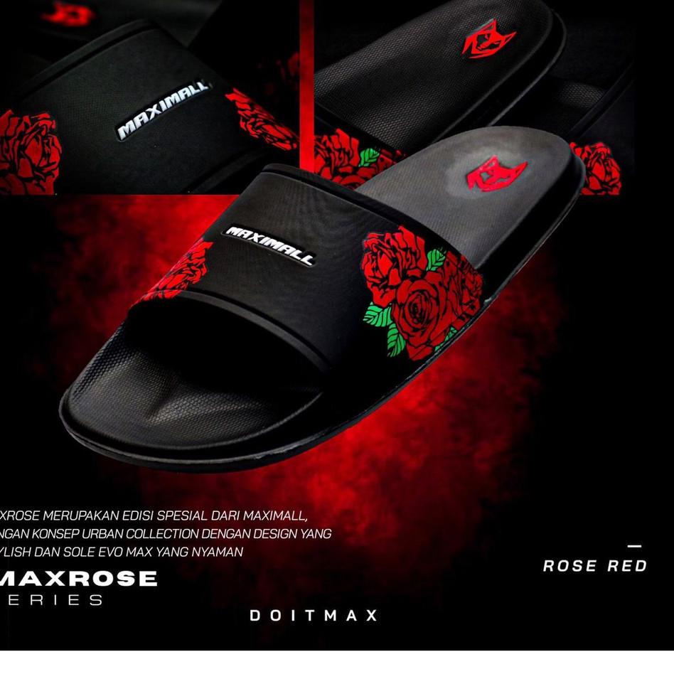 Sandal Slide Maximall MAXROSE Black/Red ,.