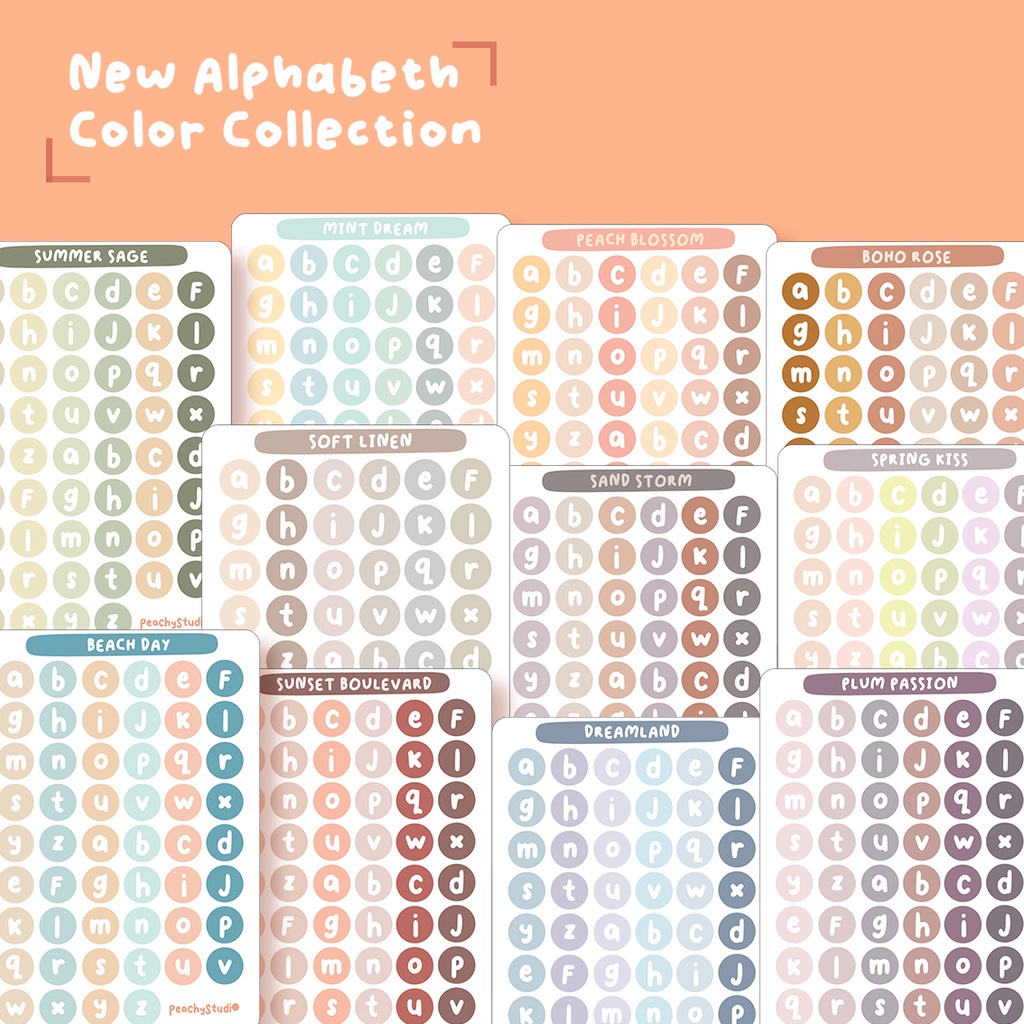 

Alphabet/Number Aesthetic Sticker Sheet kiss cut sticker huruf