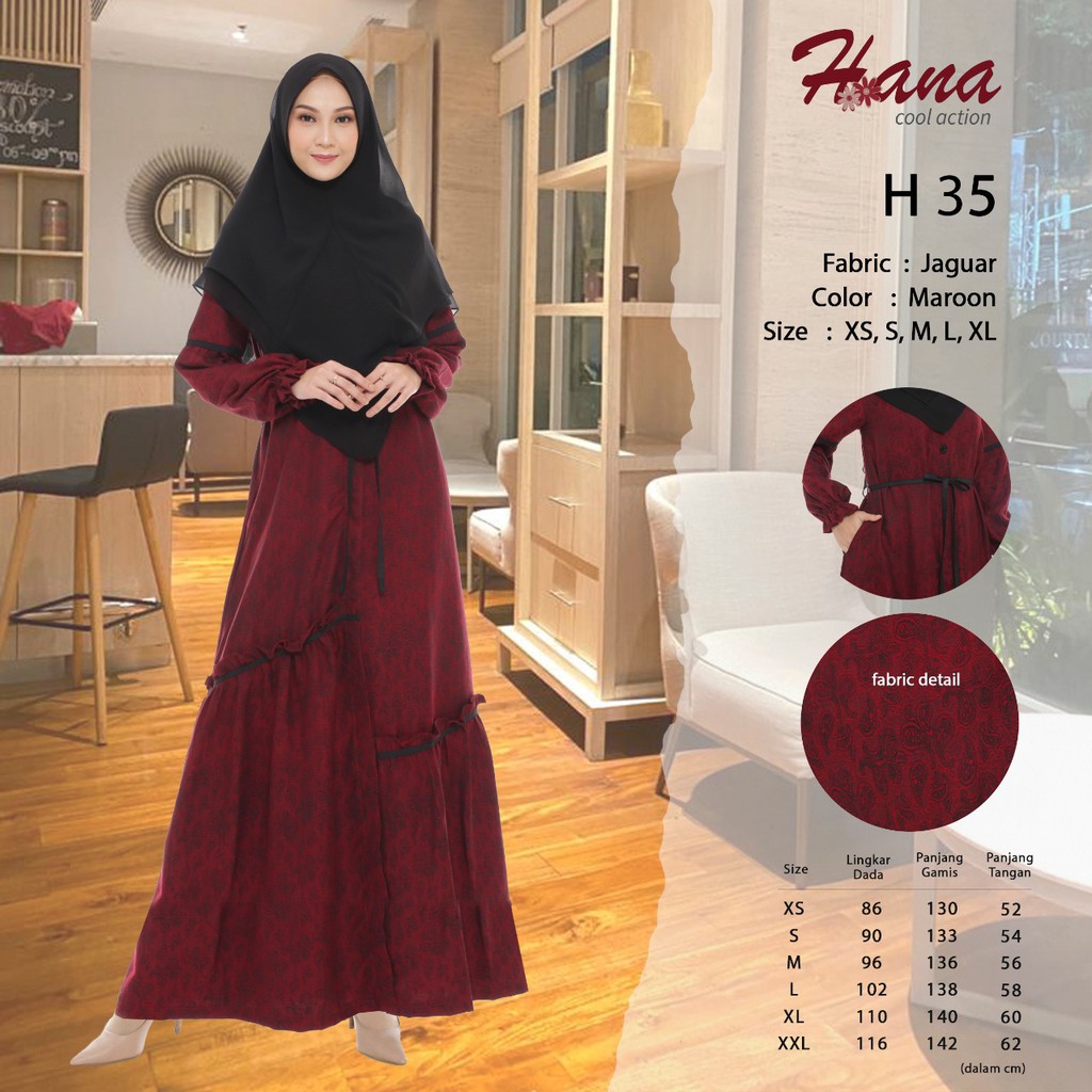 Tula Collection Gamis Muslimah Terbaru Hana Cool Action 35 - Gamis Hana 35
