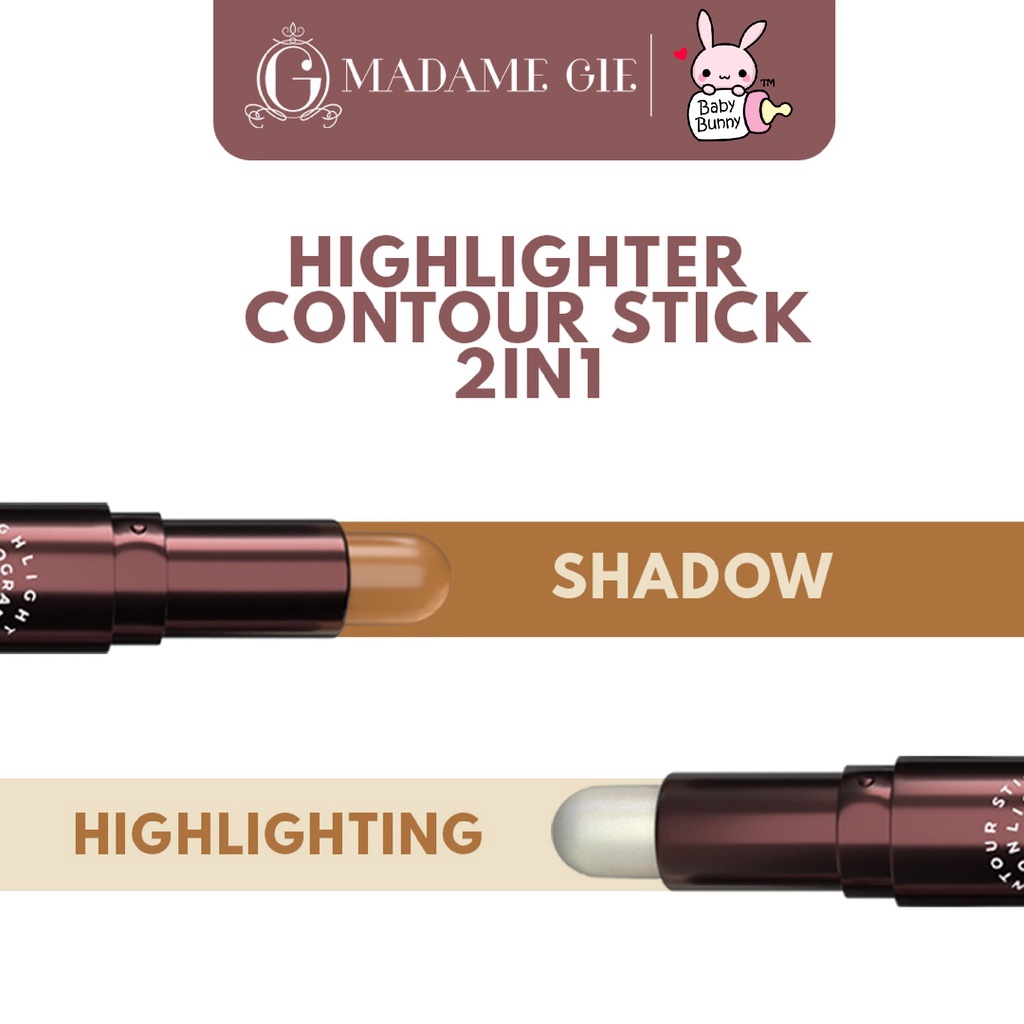 ❤ BELIA ❤ Madame Gie Halographic 2-in-1 Highlighter &amp; Contour Stick | BPOM