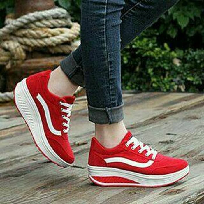 Kets Wedges Vanz Merah Koleksi Sepatu Kets Wanita