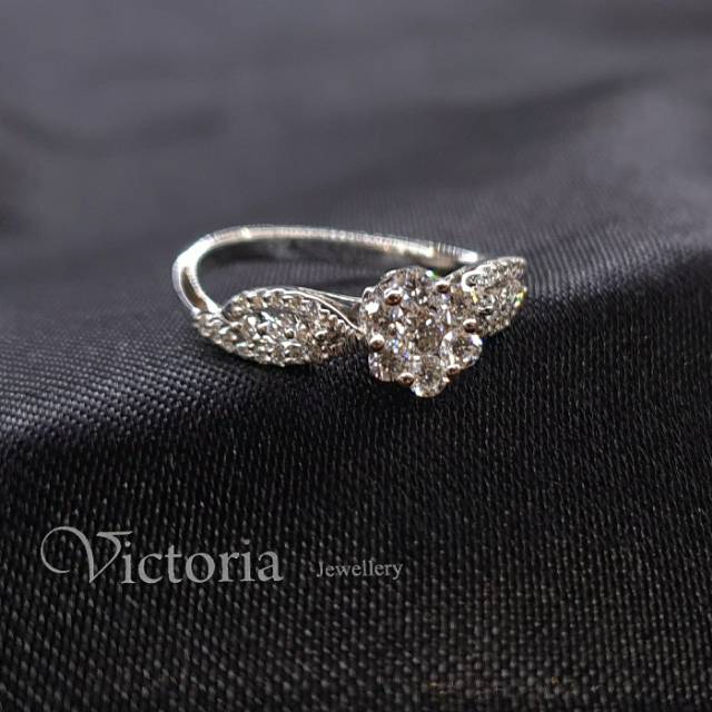 Cincin Berlian Emas Putih Bunga Victoria Jewellery Ptc Shopee Indonesia