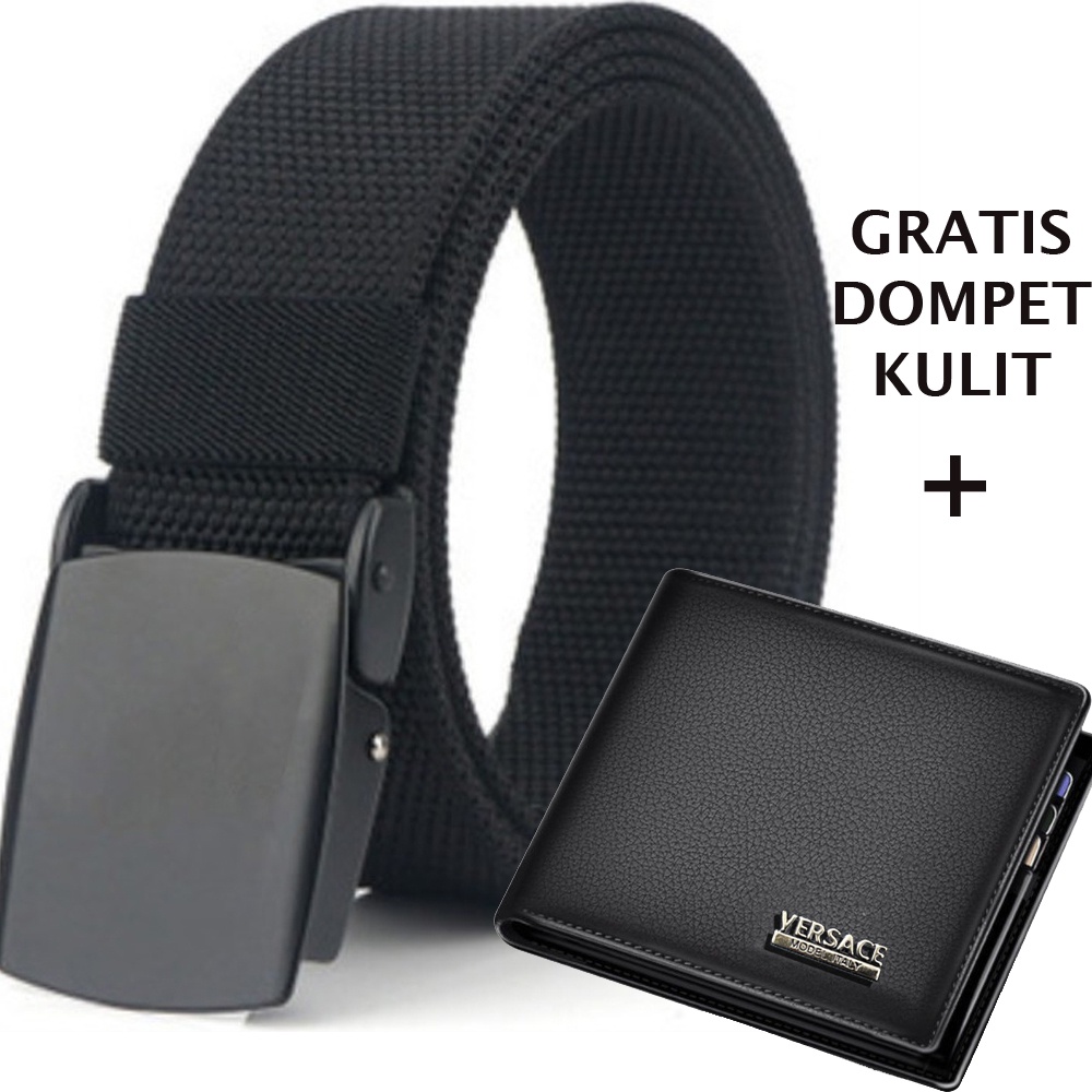 11.11&amp;12.12 BIG SALE!! BONUS DOMPET Pria Ikat Pinggang Pria Anti X-Ray Gesper Sekolah Kuliah dan Kerja Sabuk Outdoor Ikat Pinggang Tactical Bahan Nylon premium