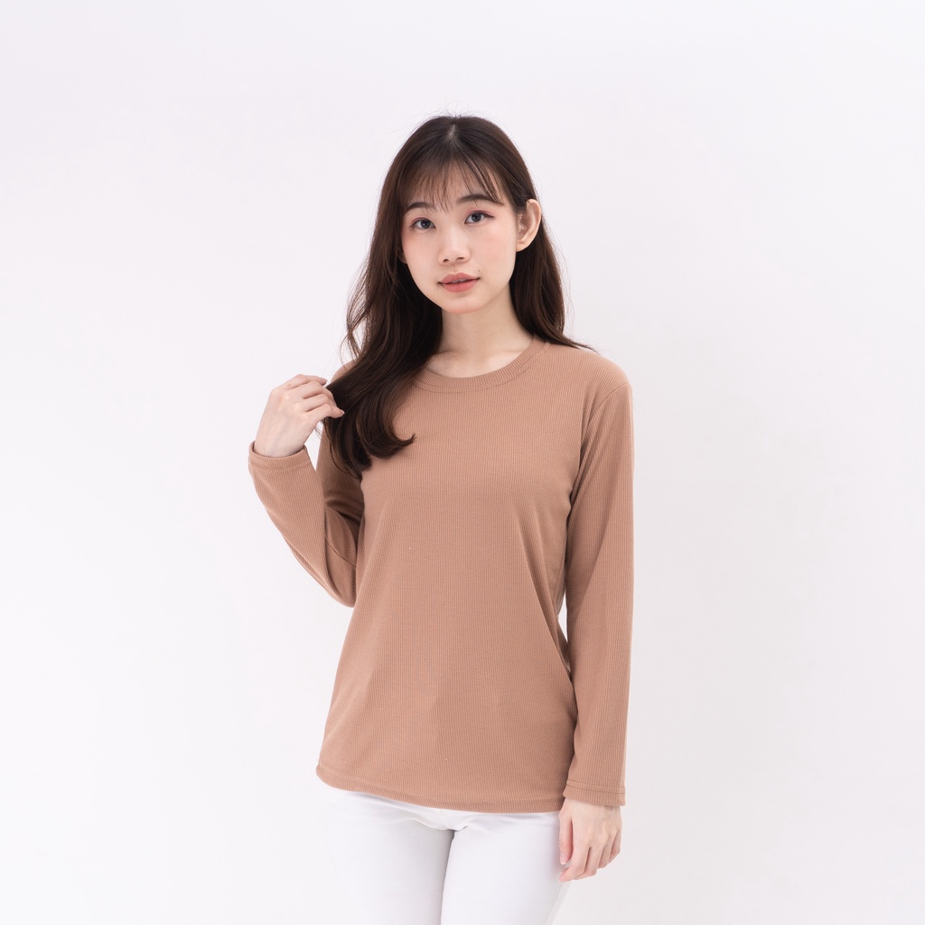 KAOS RIB PREMIUM 2x1/ KAOS LENGAN PANJANG TERMURAH KAOSWAFFEL WANITA TANGAN PANJANG