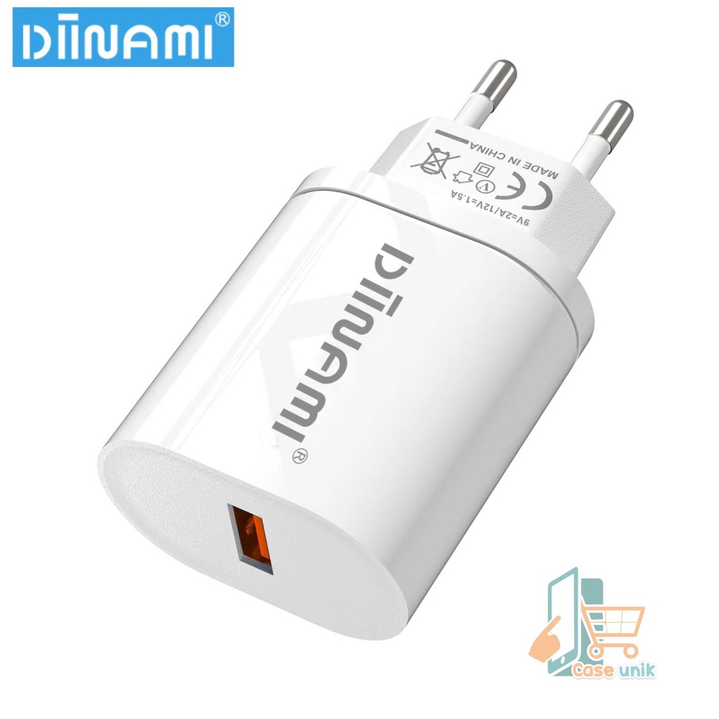 DIINAMI Adaptor Charger DM-Q1 Batok Charger Single Port Quick Charger 18W Qualcomm QC3.0 3A Output - Garansi Original Resmi 1 Tahun CS4604