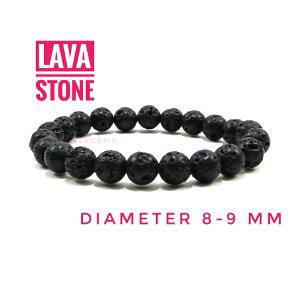 Gelang Batu Lava Stone Diameter 8mm Unisex Bisa Untuk Pria Dan Wanita