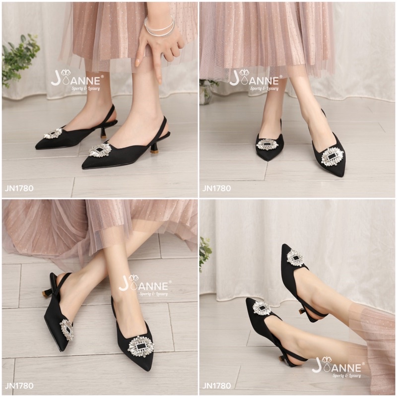 [ORIGINAL] JOANNE Sparkly Slingback Heels Shoes Wanita #JN1780