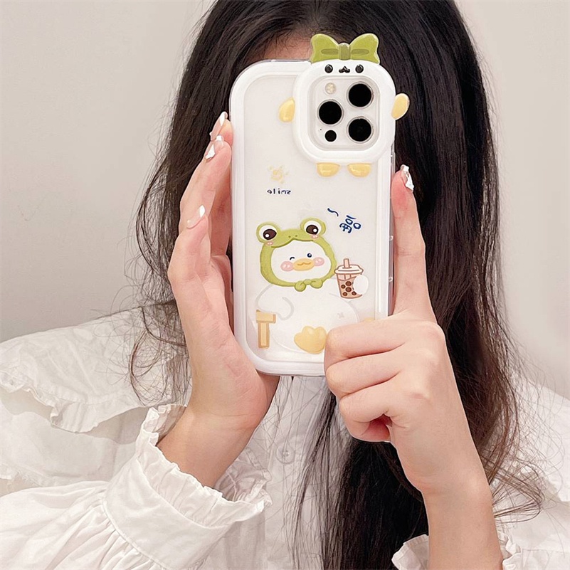 Soft Case Pelindung Bahan TPU Motif Kartun Monster Kecil Untuk iPhone 14 13 12 11 Pro Max X Xr Xs Max 7 8 6 6s Plus SE 2020