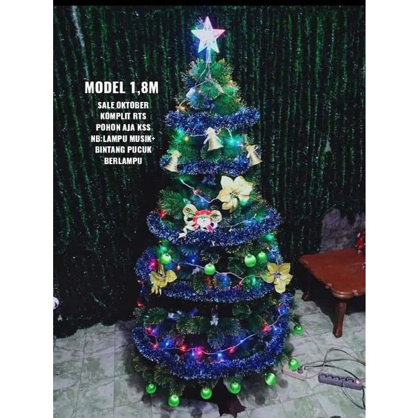 1,8meter /6feet premium Pohon natal Komplit (tidak bisa cod) tolong dibaca keterangan ya