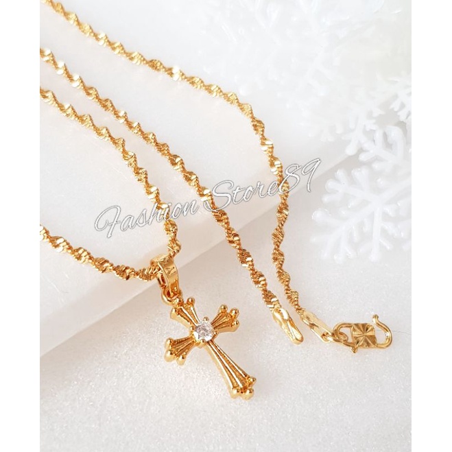 New Impor Kalung Salib Fashion Bestquality perhiasan lapis emas 18k Impor xuping yaxiya