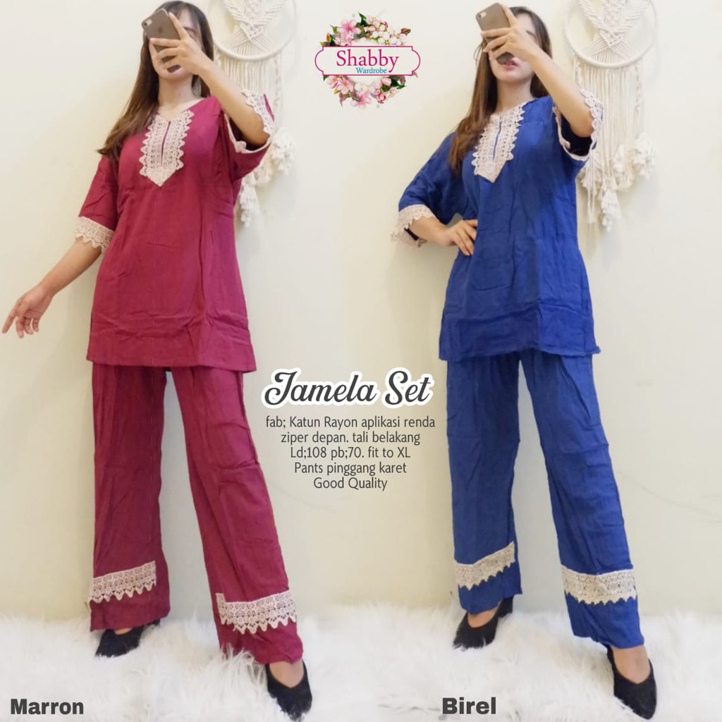 Jameela Tunik Set Pants Katun Rayon