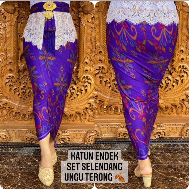 kamen katun endek set slendang