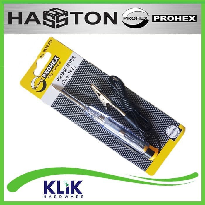 Hasston Prohex Obeng Tespen DC Aki Obeng Testpen Kabel Test Pen Accu Voltage Tester 2252-011