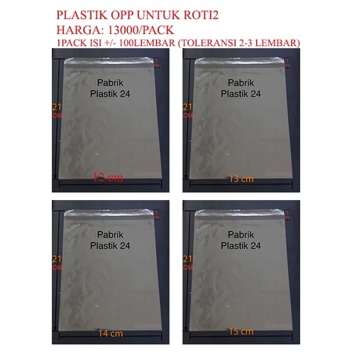 PLASTIK OPP SEAL ROTI/MASKER/DVD/MAKANAN (PER100)