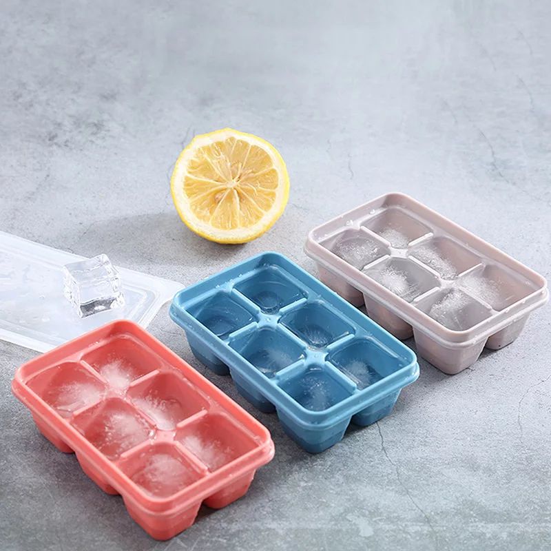 Cetakan Es Batu Silikon 6 Tray Ice Cube Dengan Tutup