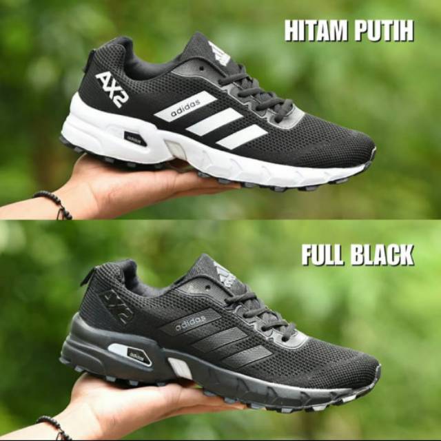 TERMURAH Sepatu Sport Outdoor Gunung Running Pria ADIDAS AX2 PERMIUM IMPORT - HITAM PUTIH, 40
