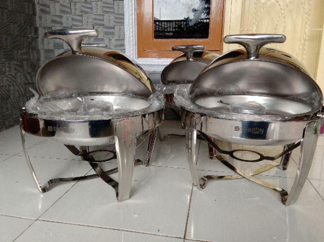 Roll Top Chafer Chafing Dish 6l 6 Liter Stainless Steel Bulat Murah