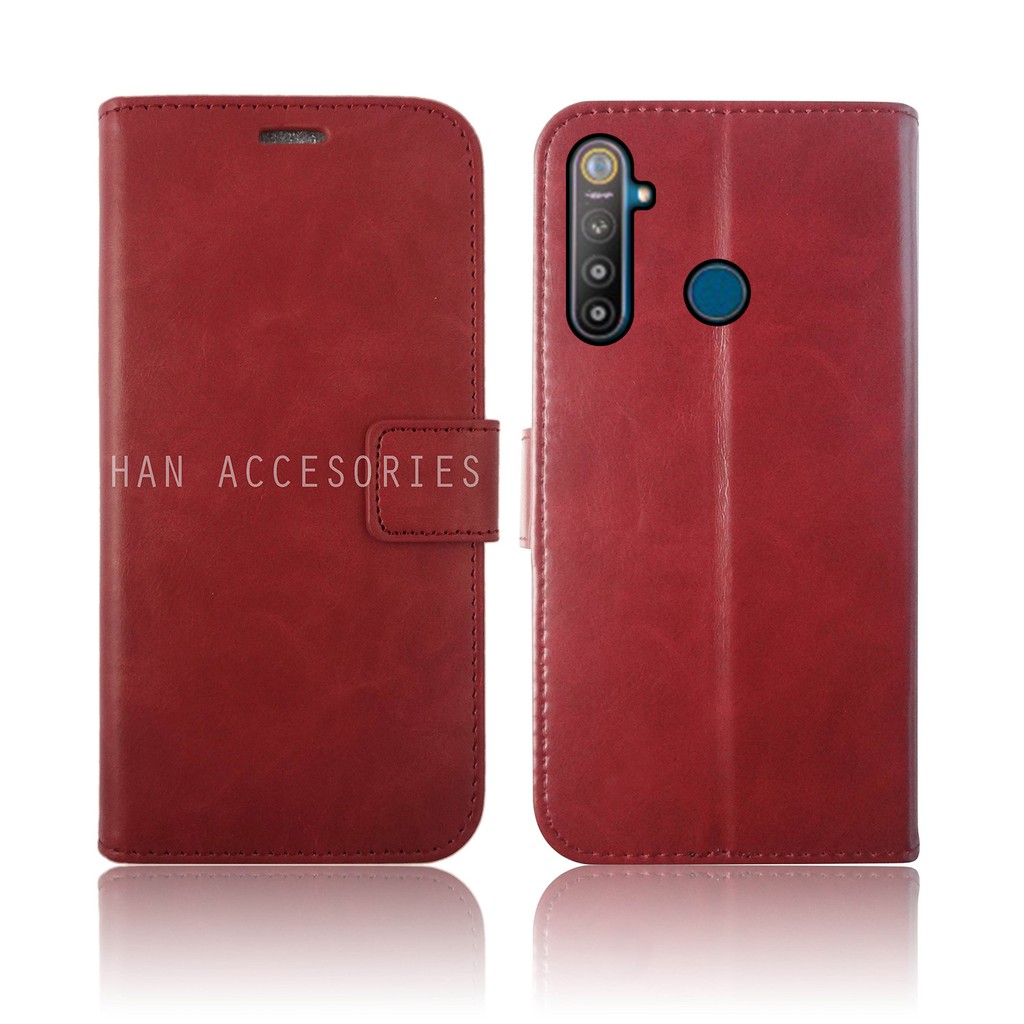 REALME 5/5i/C3/REALME 5 PRO/REALME 6 PRO/REALME XT Original Fashion Selular Flip Leather Case