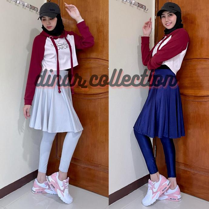 Celana Senam Rok Kantong premium/Celana Gym Aerobic Sepeda Rok wanita