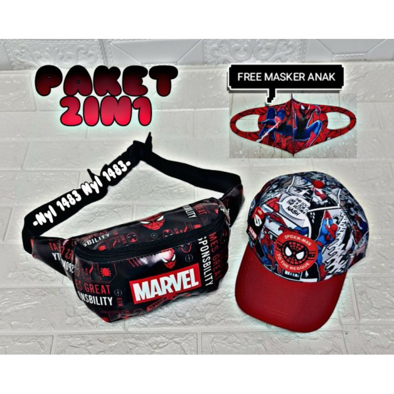 WAISBAG ANAK/TAS SLEMPANG AVENGER GRATIS MASKER