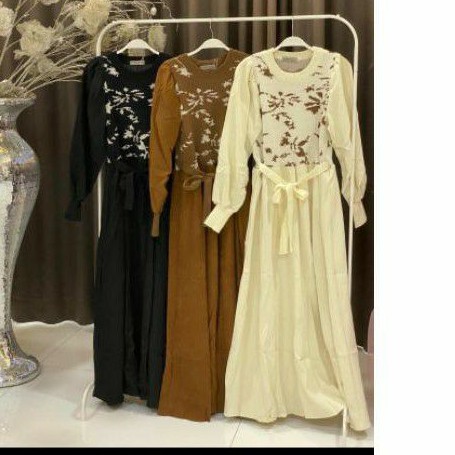 Gamis codorai mix rajut corak by-vivorie