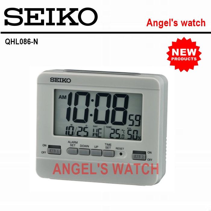 ANGELSWATCH JAM MEJA/ JAM DINDING DIGITAL SEIKO NEW MODEL DECEMBER 2021 LENGKAP QHL086 CALENDER TERMOMETER ALARM DIGITAL CLOCK