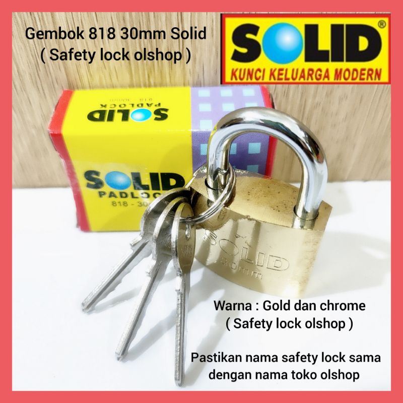 gembok 818 30mm solid