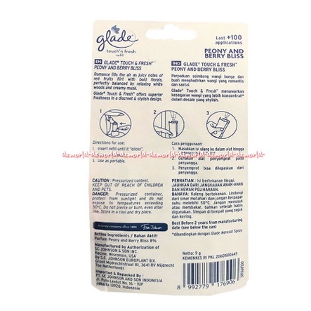 Glade Air Freshener Touch &amp; Fresh Lemon Refill Pewangi Ruangan Toilet Sekali Tekan