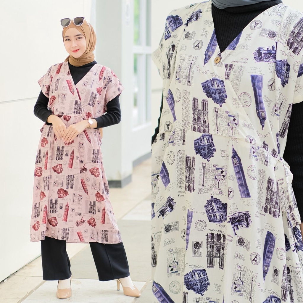 MIDI DRESS RAYON CLASSIC DAN EUROPE motif paris katun PREMIUM homedress nyaman adem GAMIS MIDI DASTER