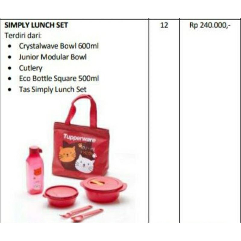 simply lunch set