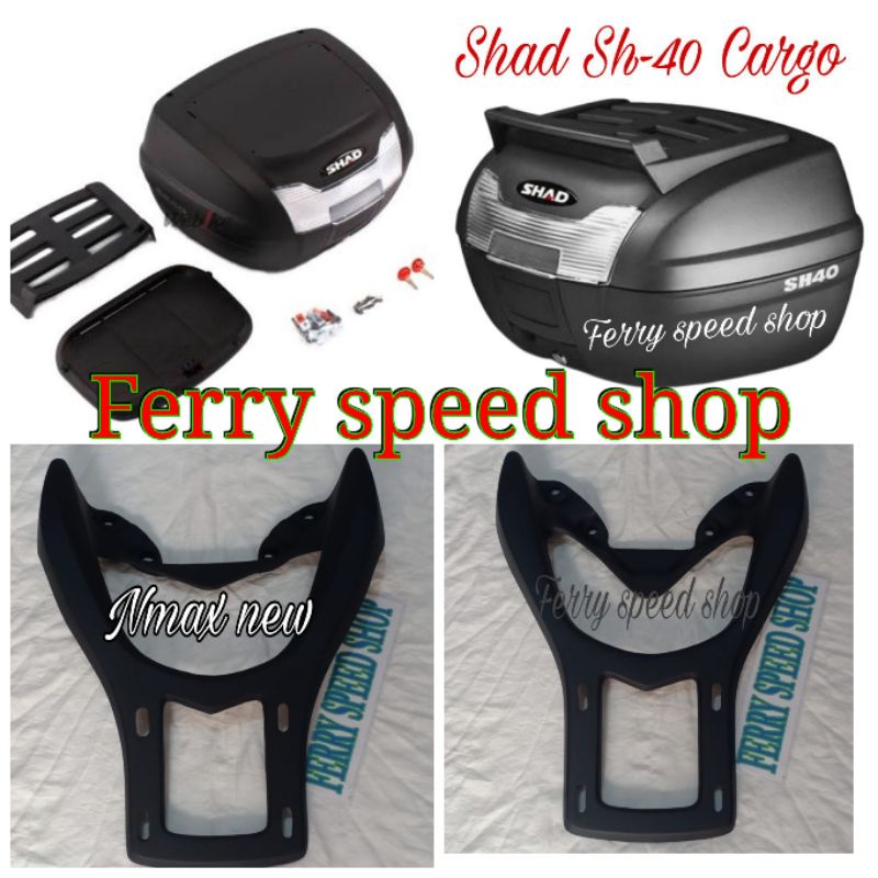 Paketan box shad sh40 cargo sh 40 cargo + Breket box Nmax new Nmax old - Bix shad sh40 kargo