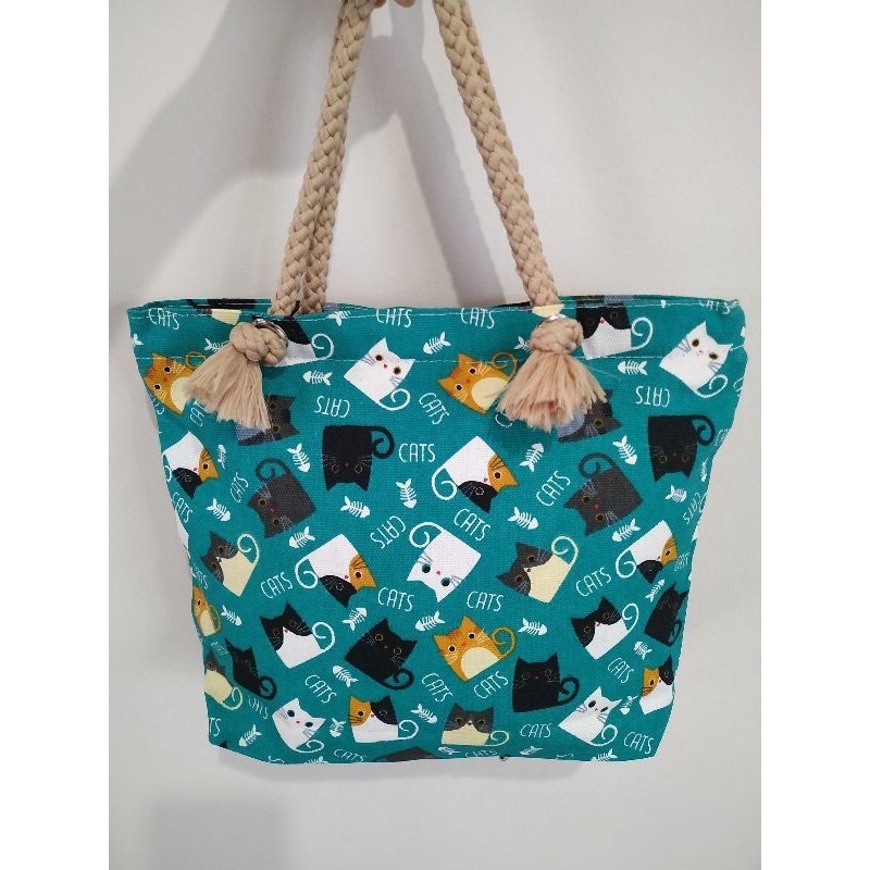 HandBag Kanvas Tali Sumbu / Tas Mukena / Tote Bag Kanvas Kecil